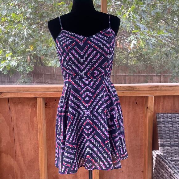 Love, Fire Purple Boho Backless Mini Dress Size M. NEW - Picture 1 of 9